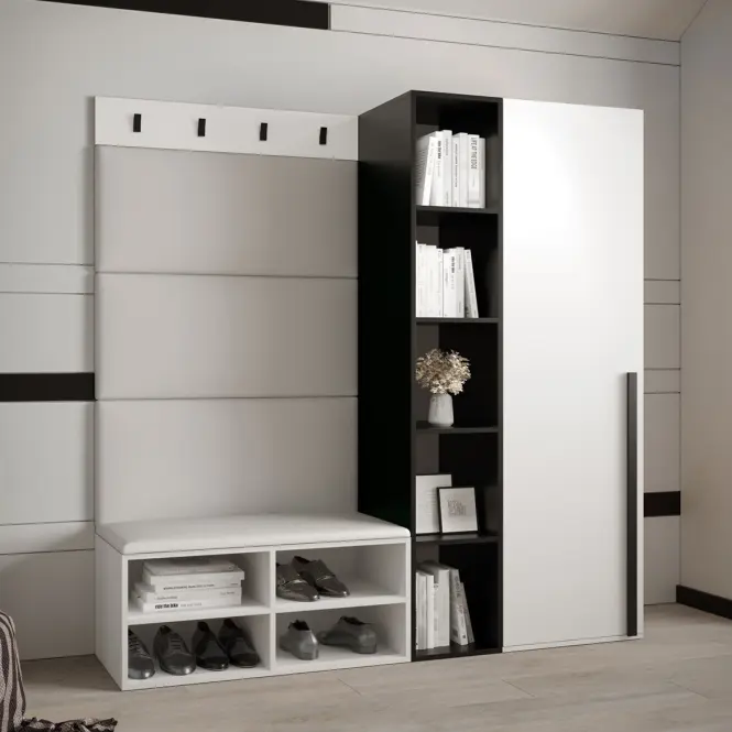 Előszobafal Miro fehér panel fehér eco,4