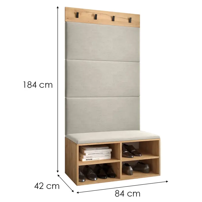 Előszobafal Miro tölgy craft panel bézs