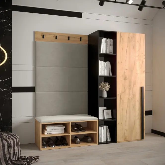 Előszobafal Miro tölgy craft panel bézs