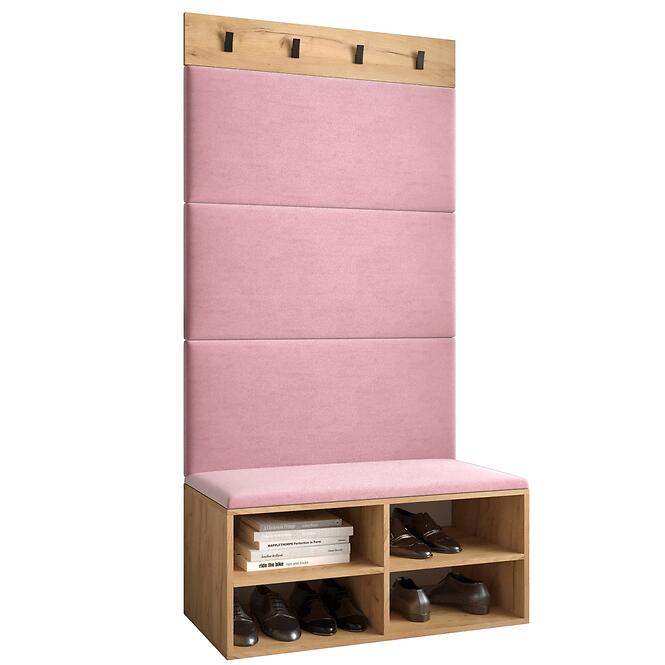 Előszobafal Miro tölgy craft panel rózsaszín