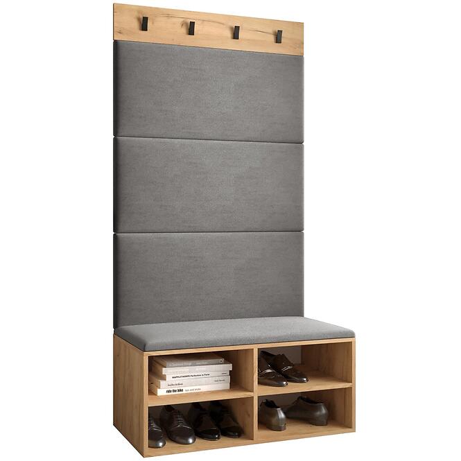 Előszobafal Miro tölgy craft panel szürke