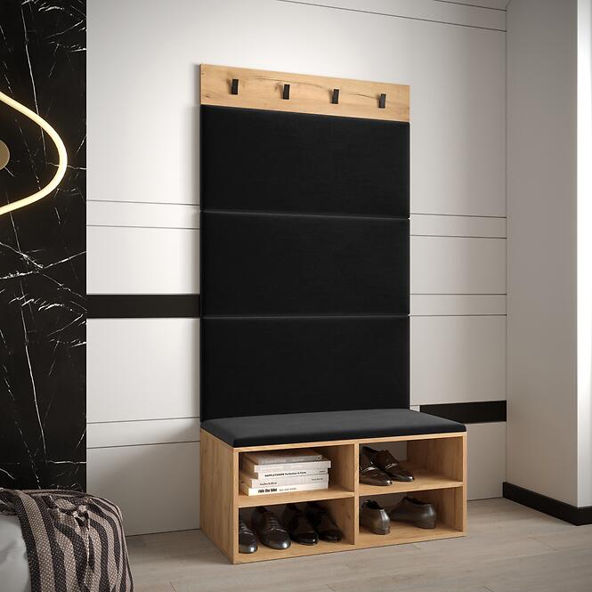 Előszobafal Miro tölgy craft panel fekete