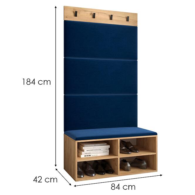 Előszobafal Miro tölgy craft panel kék