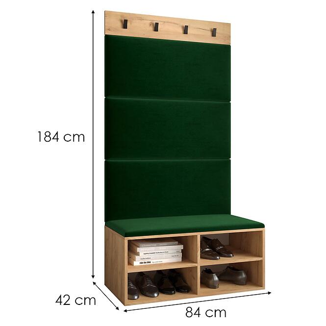 Előszobafal Miro tölgy craft panel zöld