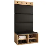Előszobafal Miro tölgy craft panel fekete eco
