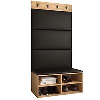Előszobafal Miro tölgy craft panel fekete eco