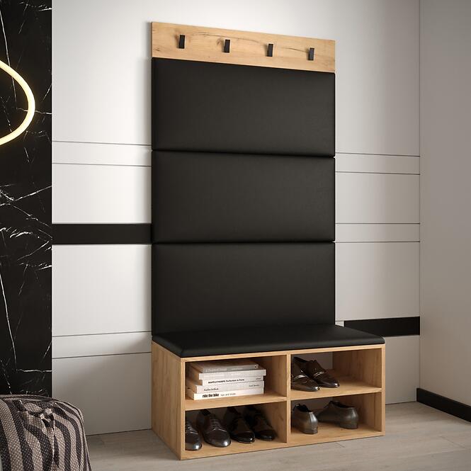 Előszobafal Miro tölgy craft panel fekete eco,3