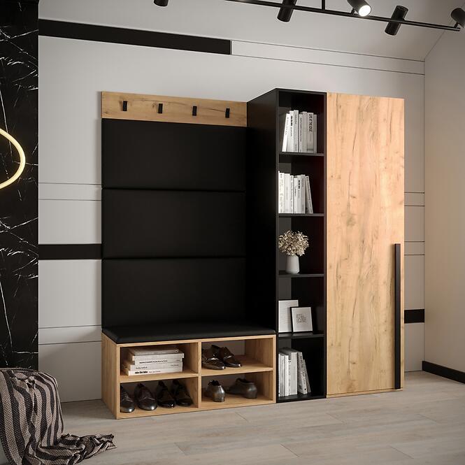Előszobafal Miro tölgy craft panel fekete eco,4