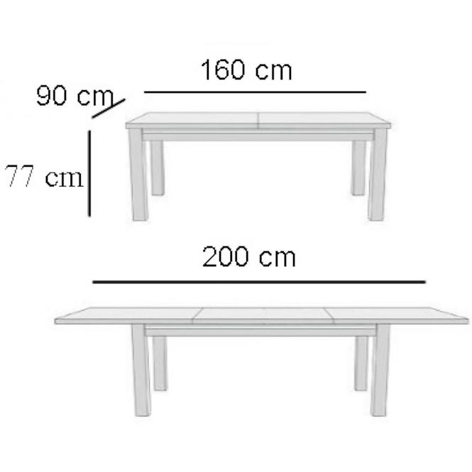 Étkezőasztal ST14 160X90+40 világos dió