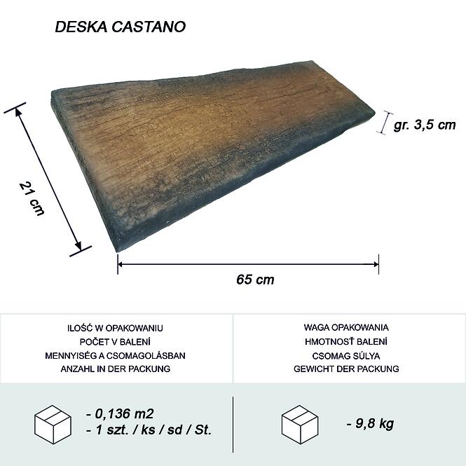Beton lemez Castano 65x21x3,5 cm,3