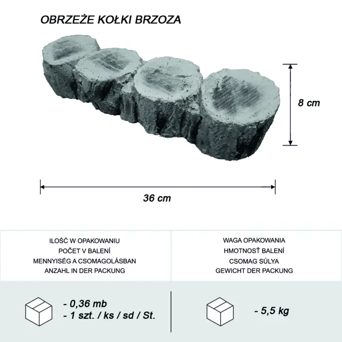 Beton szegélyelem 36,4x10x8 cm,2