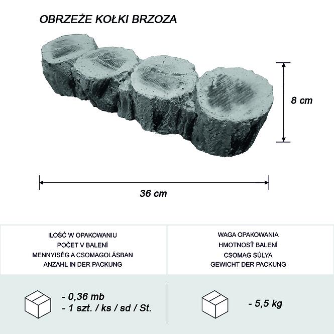 Beton szegélyelem 36,4x10x8 cm,2
