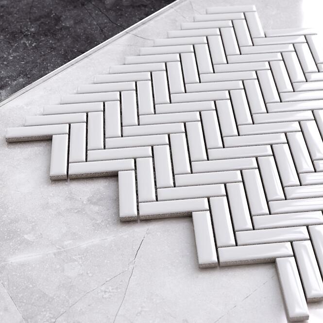Mozaik Mini Chevron White Gloss 27/28