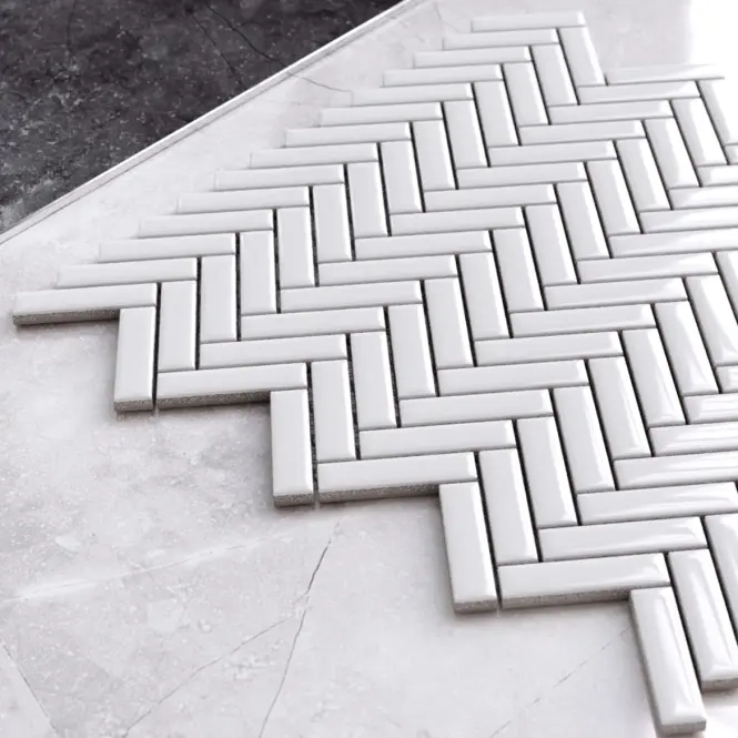 Mozaik Mini Chevron White Gloss 27/28,2