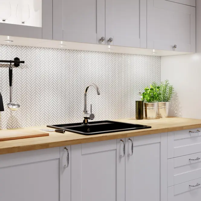 Mozaik Mini Chevron White Gloss 27/28,4
