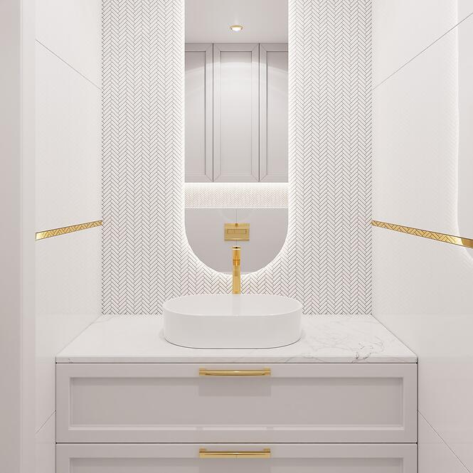Mozaik Mini Chevron White Gloss 27/28