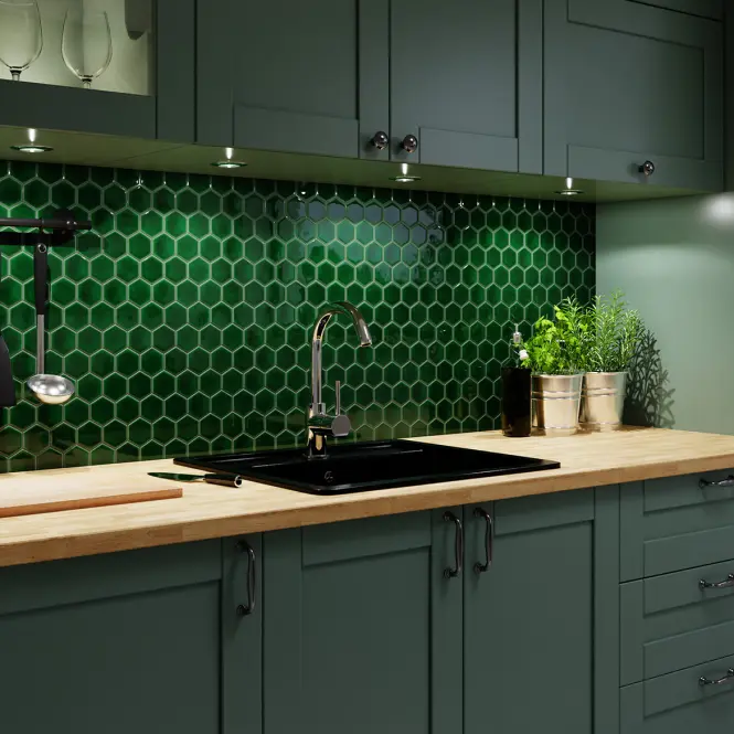 Mozaik hexagon Deep Green 27,7/32,3,4