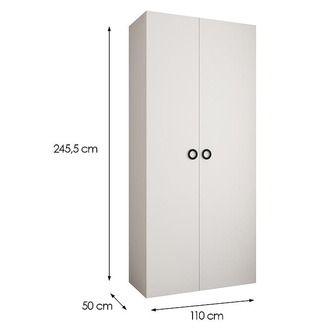 Szekrény Como 1-110 (50) fehér/fekete