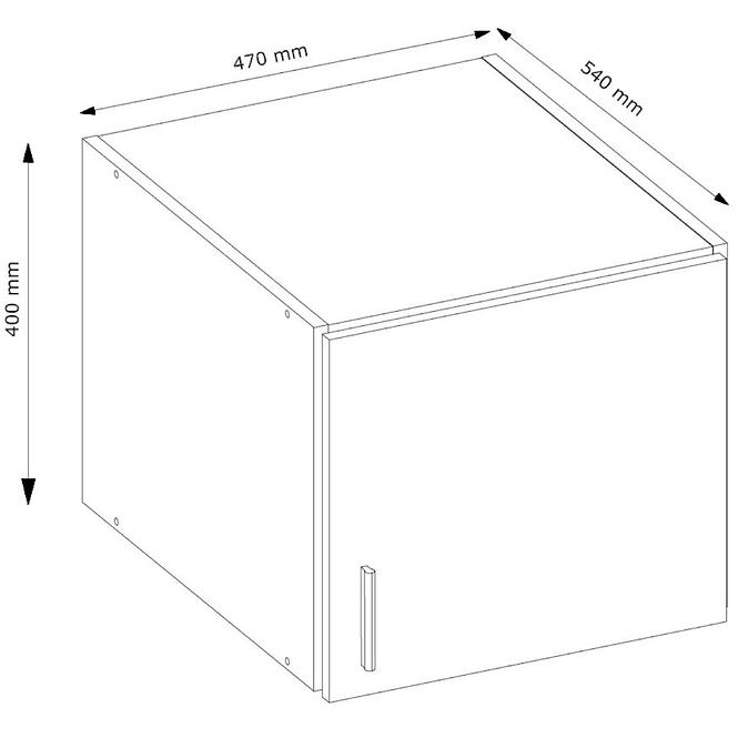 Szekrény Snow 01A 47 cm fényes fehér/alpesi fehér felső szekrény