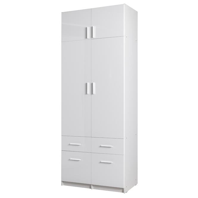Szekrény Snow 03 91 cm fényes fehér/alpesi fehér,6