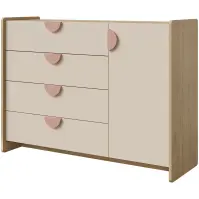 Komód Lexi 9 Cremona/Macadamia/Rózsaszín