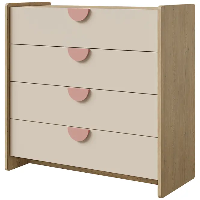 Komód Lexi 10 Cremona/Macadamia/Rózsaszín