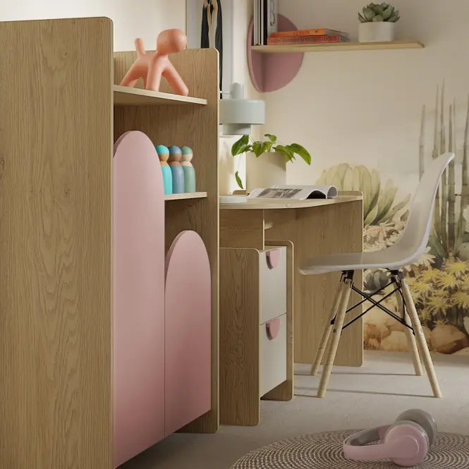 Komód Lexi 11 Cremona/Macadamia/Rózsaszín