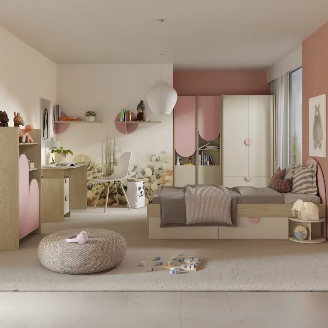 Komód Lexi 11 Cremona/Macadamia/Rózsaszín