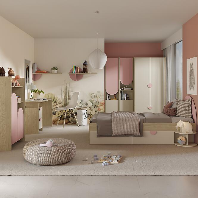 Komód Lexi 11 Cremona/Macadamia/Rózsaszín