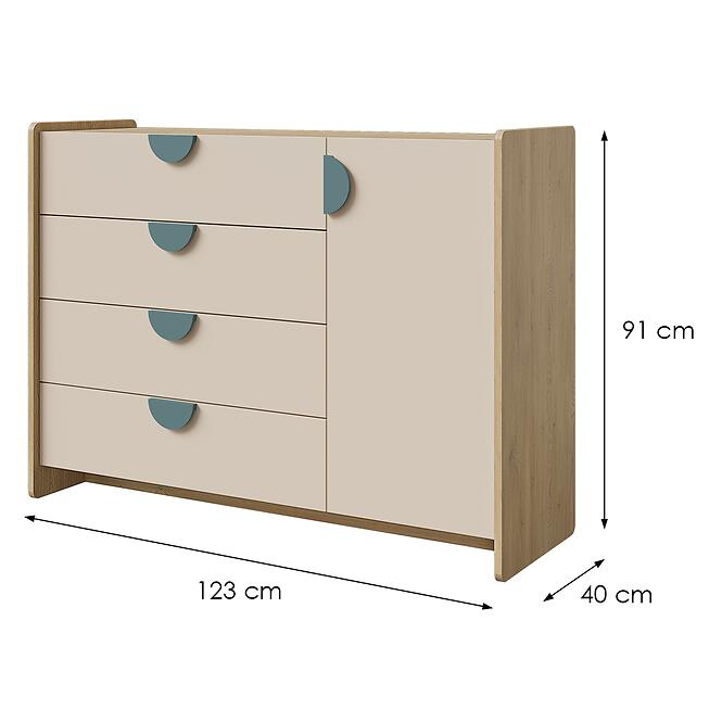 Komód Lexi 9 Cremona/Macadamia/Tenger