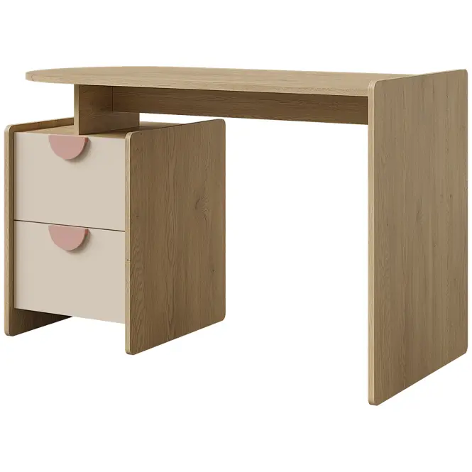 Íróasztal Lexi 12l/P Cremona/Macadamia/Rózsaszín