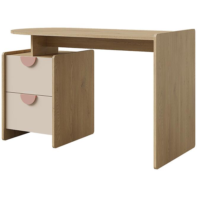 Íróasztal Lexi 12l/P Cremona/Macadamia/Rózsaszín