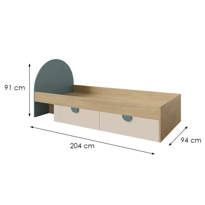 Ágy Lexi 13l/P Cremona/Macadamia/Tengeri