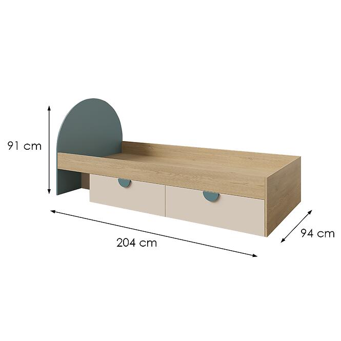 Ágy Lexi 13l/P Cremona/Macadamia/Tengeri