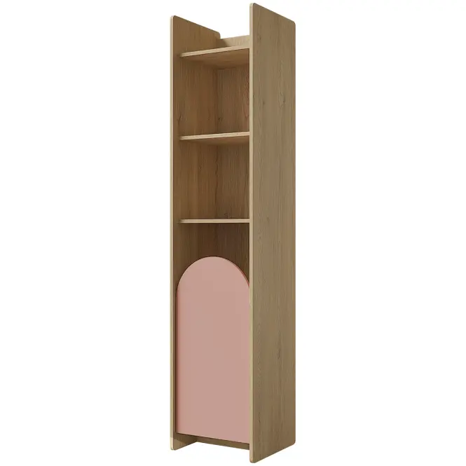Regál Lexi 3lcremona/Macadamia/Rózsaszín