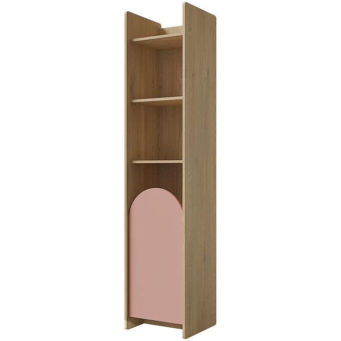 Regál Lexi 3lcremona/Macadamia/Rózsaszín