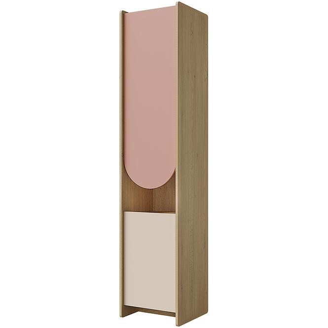 Regál Lexi 4l Cremona/Macadamia/Rózsaszín