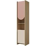 Regál Lexi 5l Cremona/Macadamia/Rózsaszín