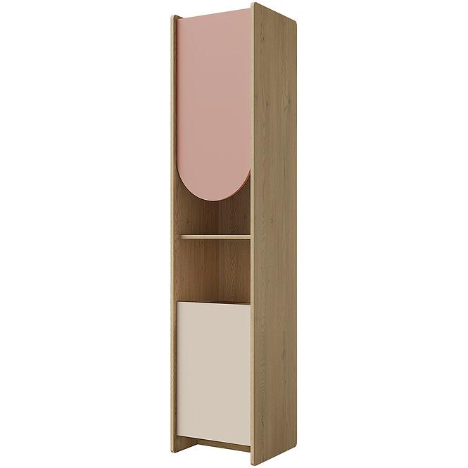 Regál Lexi 5l Cremona/Macadamia/Rózsaszín