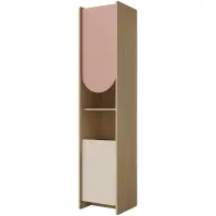 Regál Lexi 5p Cremona/Macadamia/Rózsaszín