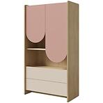 Regál Lexi 6 Cremona/Macadamia/Rózsaszín