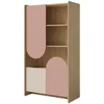 Regál Lexi 7 Cremona/Macadamia/Rózsaszín