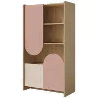 Regál Lexi 7 Cremona/Macadamia/Rózsaszín