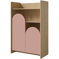 Regál Lexi 8 Cremona/Macadamia/Rózsaszín