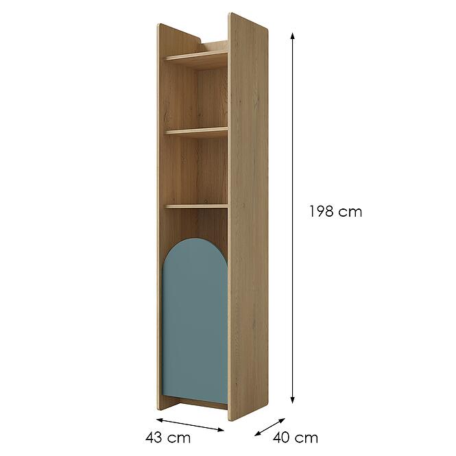 Regál Lexi 3p Cremona/Macadamia/Tengeri