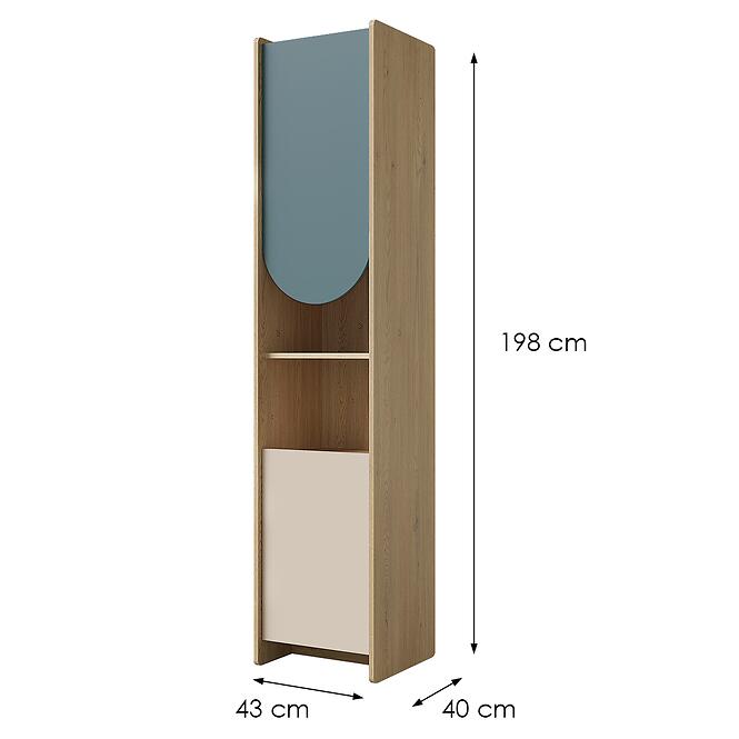 Regál Lexi 5p Cremona/Macadamia/Tengeri