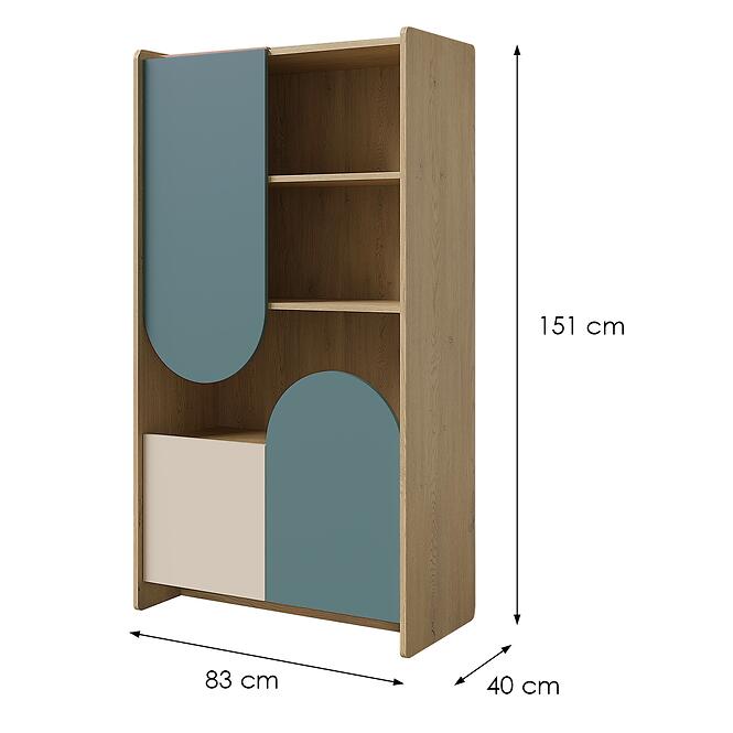 Regál Lexi 7 Cremona/Macadamia/Tengeri
