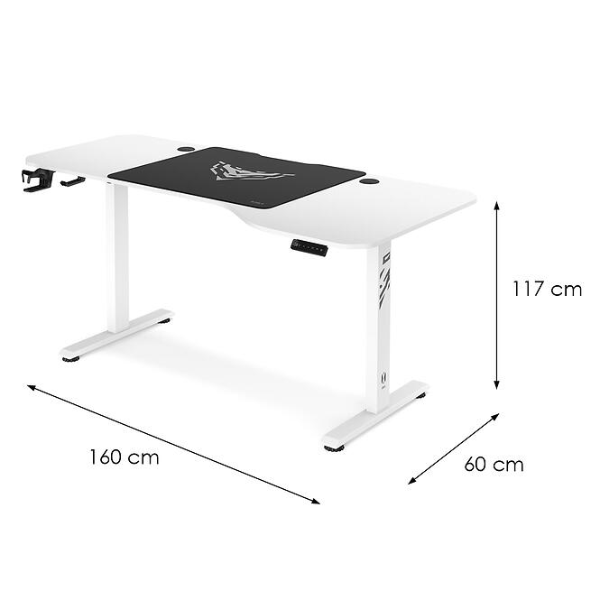Íróasztal Diablo X-Tensio 1600 Fehér