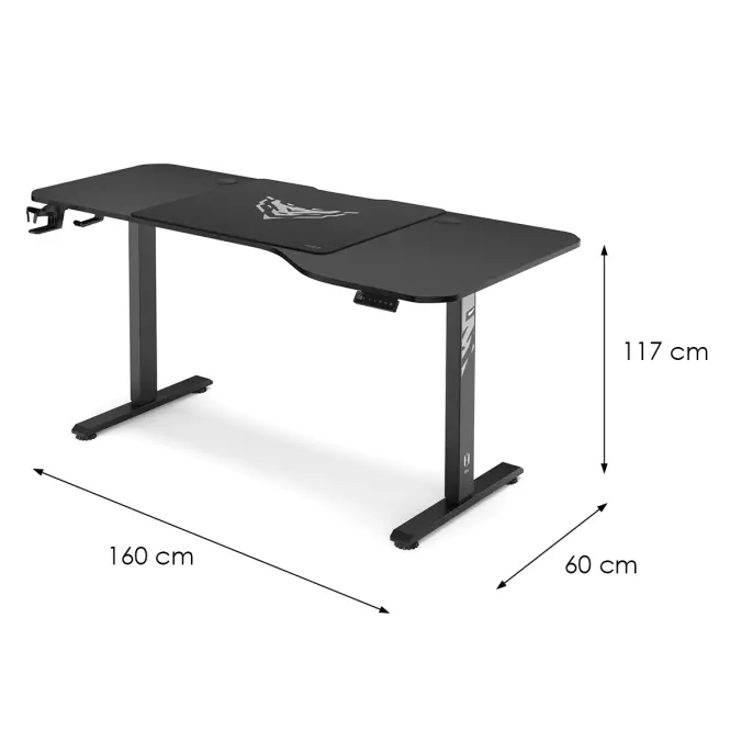Íróasztal Diablo X-Tensio 1600 Fekete