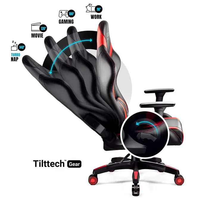Irodai Gaming Szék Diablo X-Horn S Fekete És Piros,7